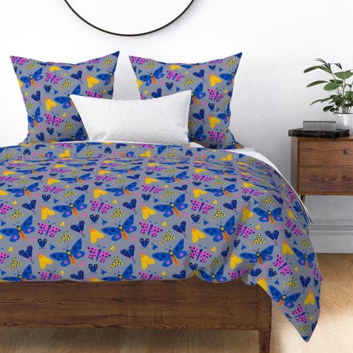 Fabric “The silence of the moths” (grey background)