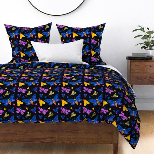 Fabric “The silence of the moths” (black background)