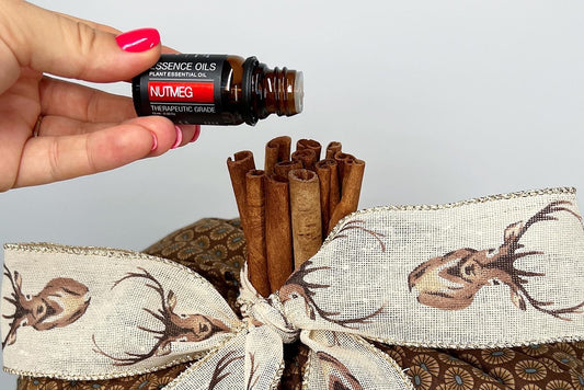 Handmade pumpkins with cinnamon sticks