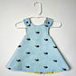 Reversible cotton dress "Lemons and whales"