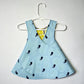 Reversible cotton dress "Lemons and whales"