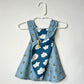 Reversible cotton dress “Clouds and Bees”