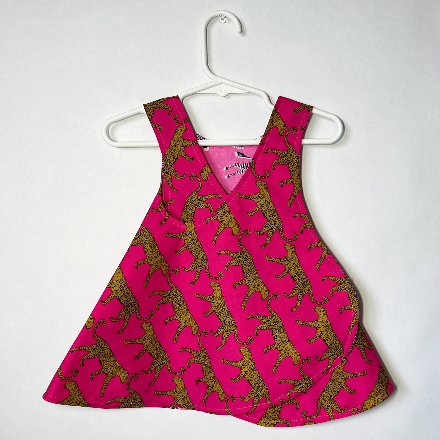 Reversible cotton sundress "Cheetahs and Zebras"