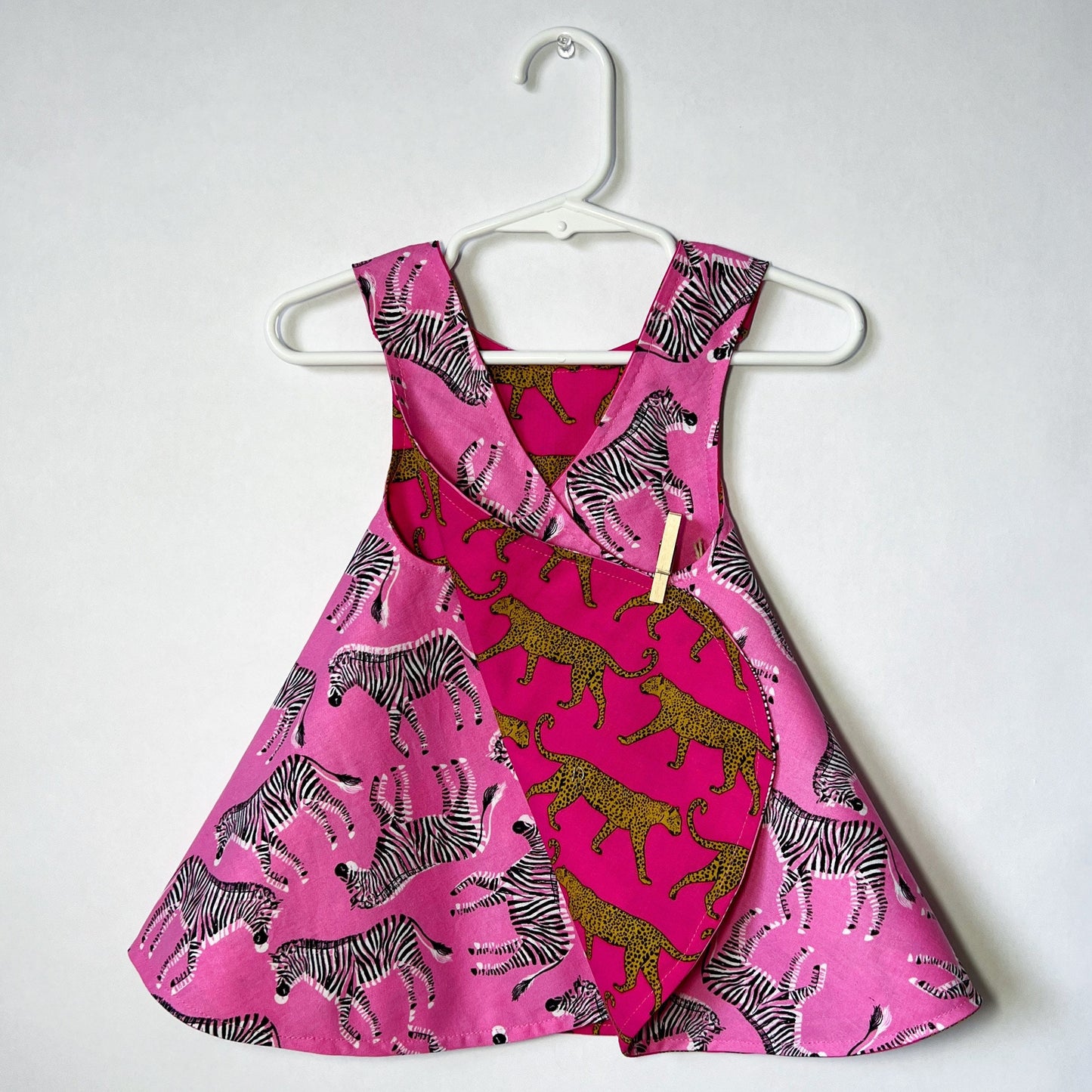 Reversible cotton sundress "Cheetahs and Zebras"