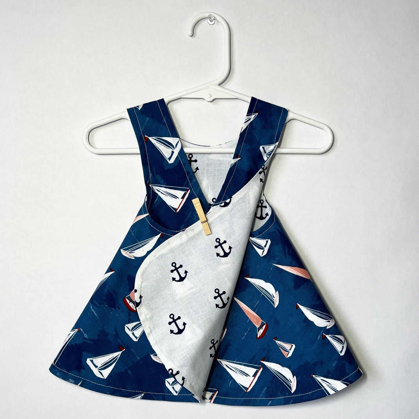 Reversible cotton dress “Nautical”