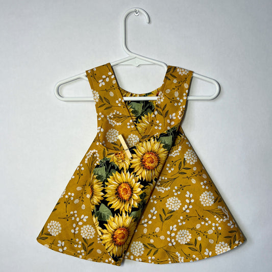 Reversible cotton dress “Yellow Flowers”