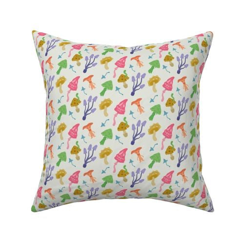 Fabric “Spooky mushrooms” (ivory background)