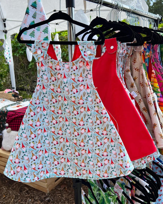 Christmas reversible dress “Gnomes”