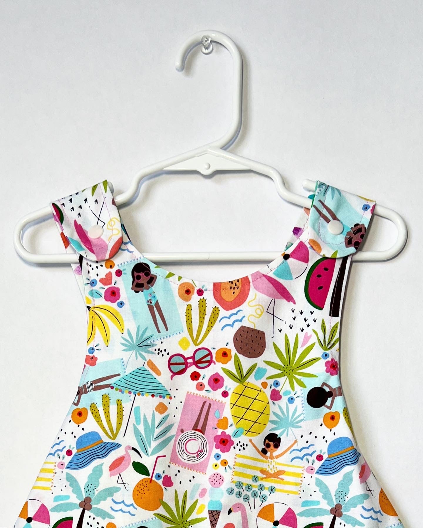 Reversible cotton dress “Beach please”