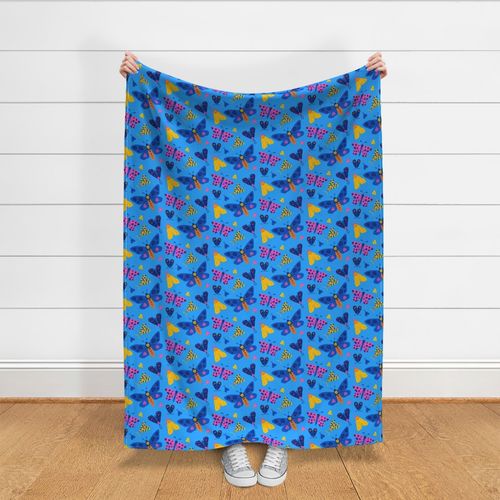 Fabric “The silence of the moths” (blue background)