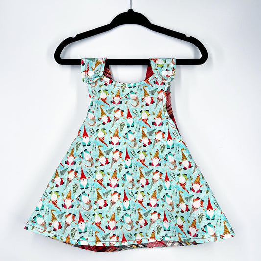 Christmas reversible dress “Gnomes”