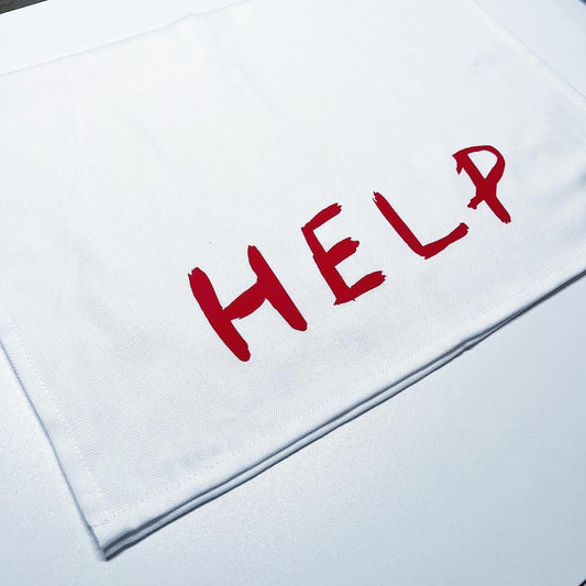 Halloween tea towel "Help"
