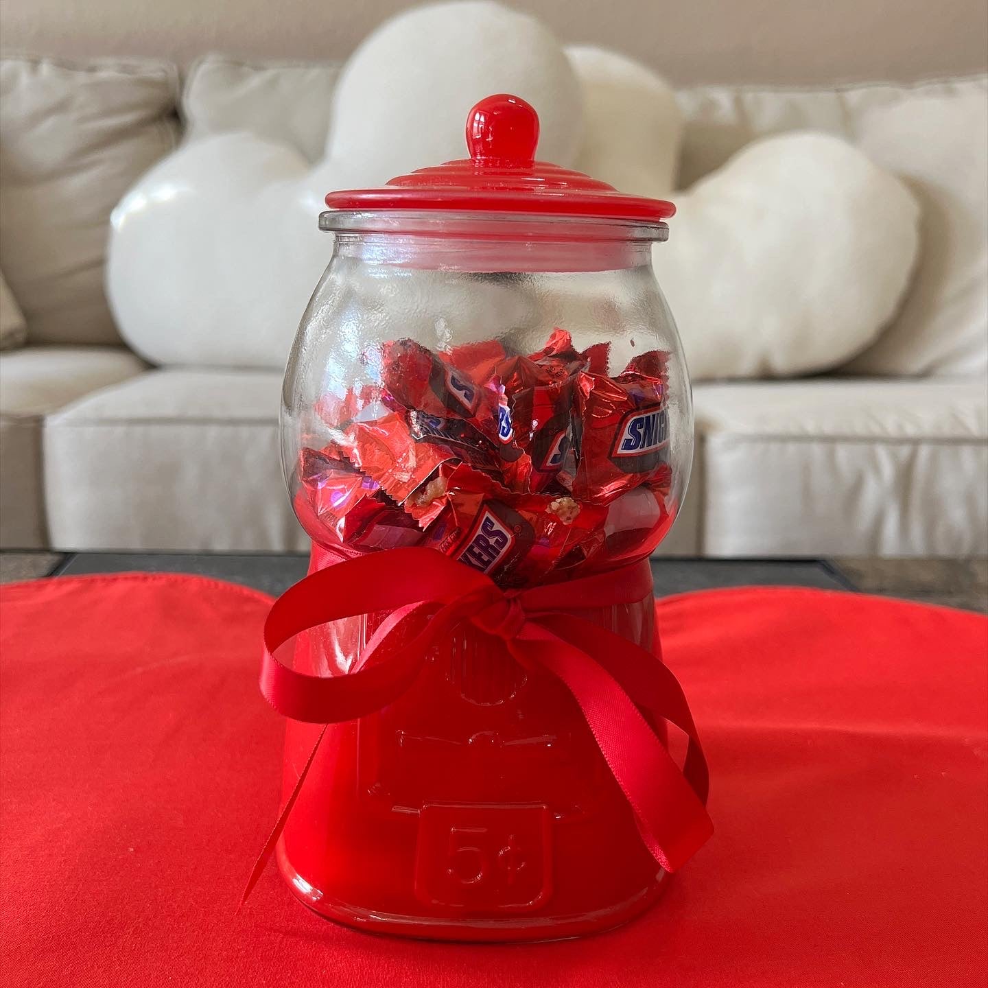 Valentine’s Day red candy bowl