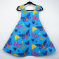 Spooky reversible dress “The silence of the moths” in blue
