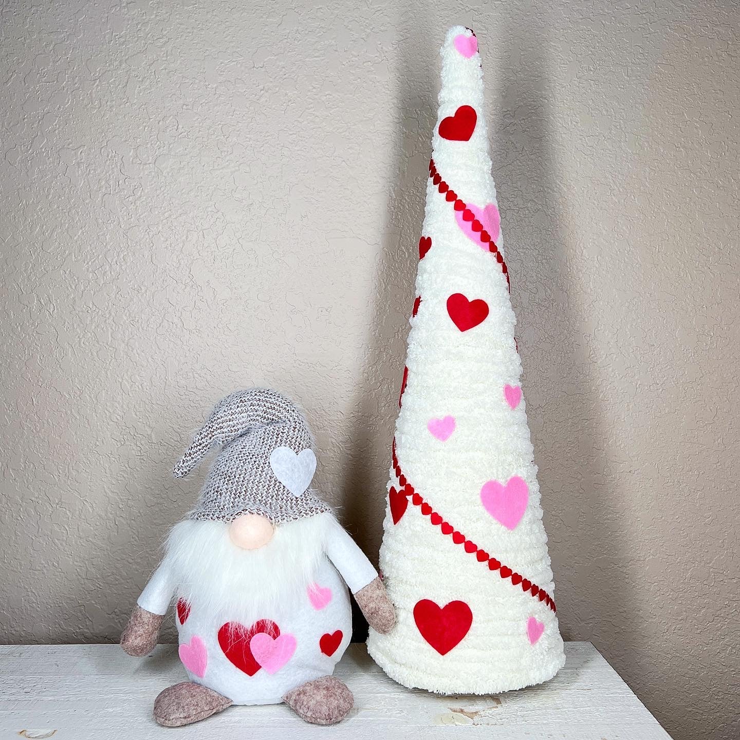 Valentine’s Day yarn trees