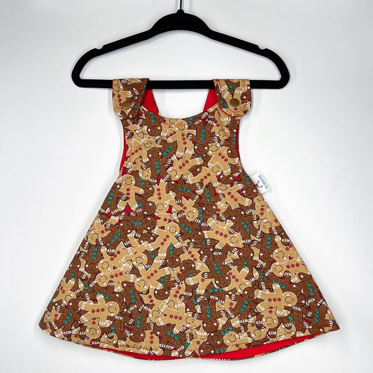 Christmas reversible dress “Glitter Gingerbread Cookies”