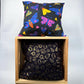 Fall throw pillows “Gold Pumpkins on black/ Silence of the moths”