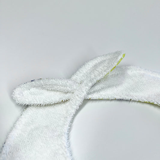 Square baby bib with reversible towel side "Lemons"