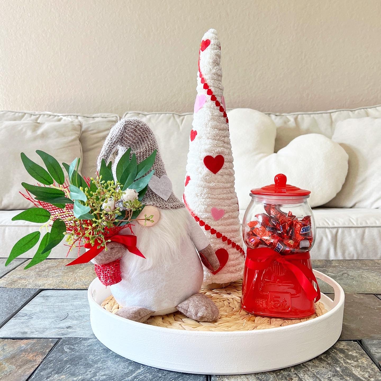 Valentine’s Day yarn trees