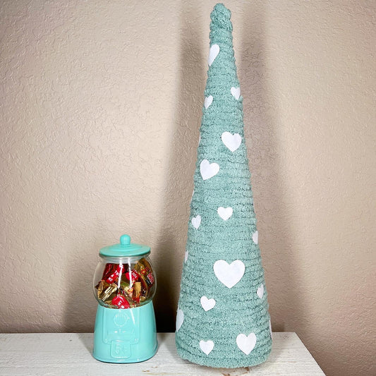 Blue Valentine’s Day yarn tree