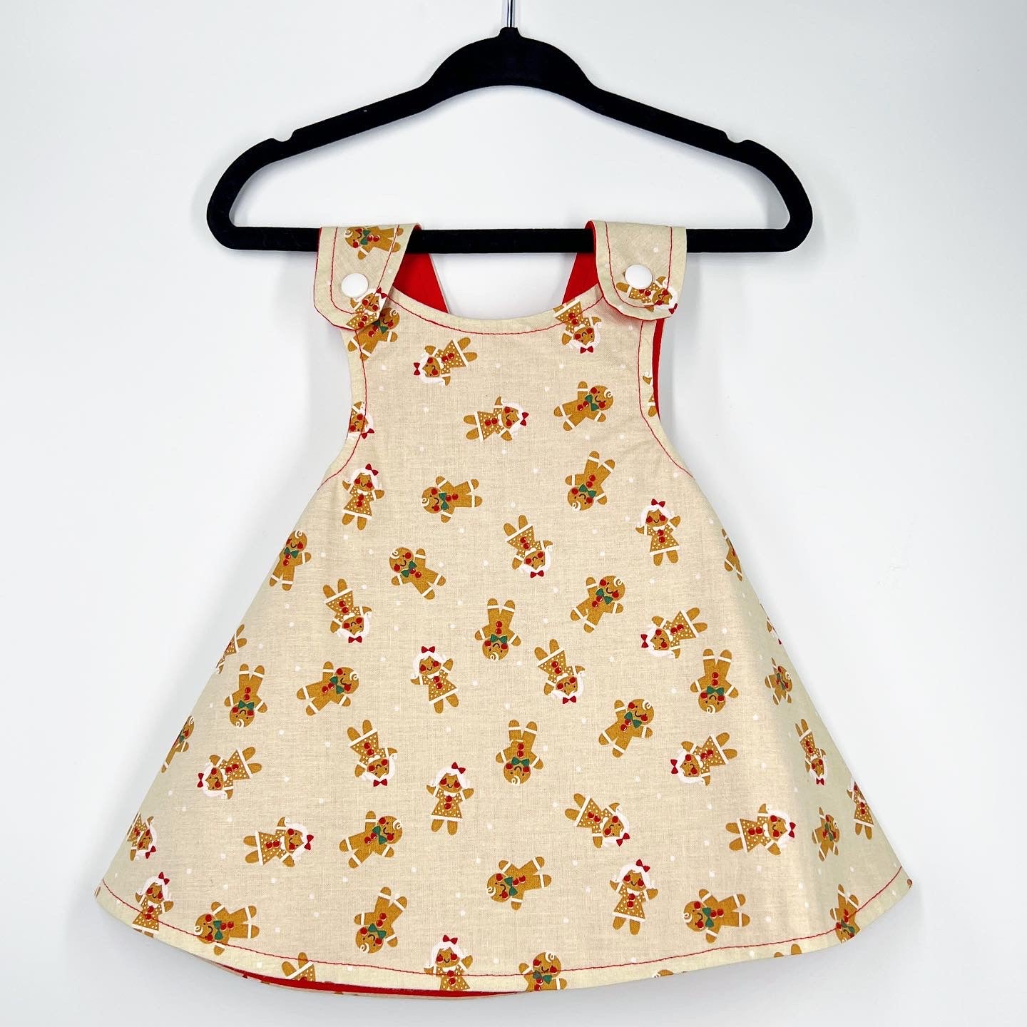 Christmas reversible dress “Gingerbread Cookies”